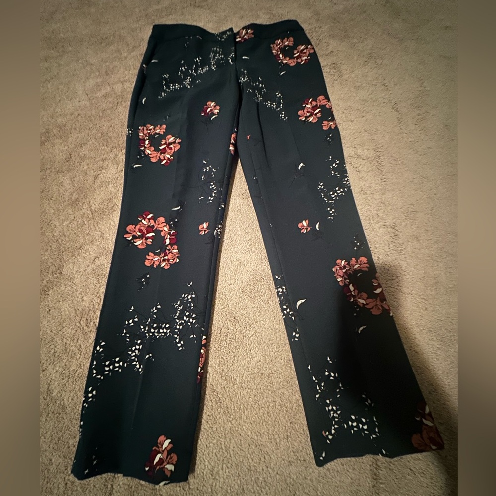 Carolina Belle Green Floral Straight Leg Pants